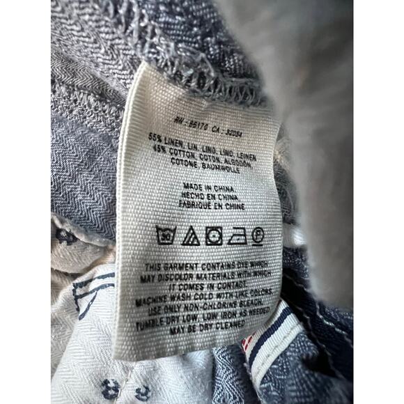 Anthropologie Pilcro Linen Blend Wide Leg Pants Chambray 10 Trousers Gray Blue - Picture 5 of 6